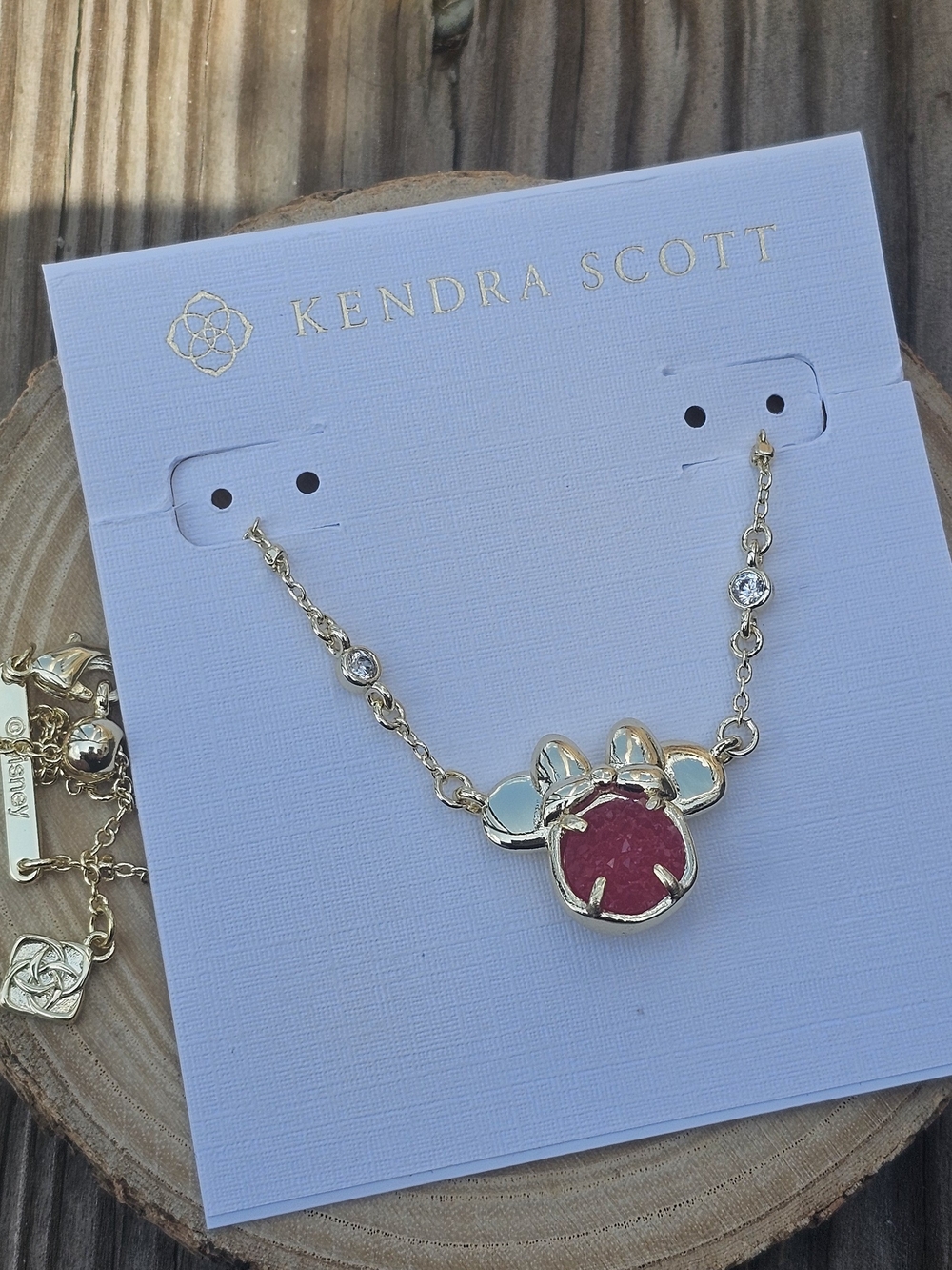 Kendra Scott x Disney Minnie Mouse Necklace In Red Drust